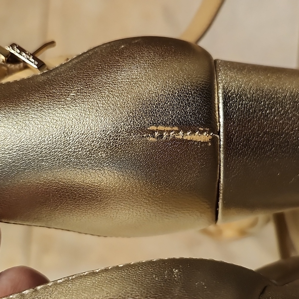 Sam edelman yaro block heels gold size 6.5 - Picture 5 of 13